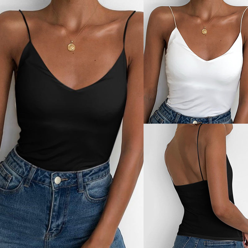 Satin Frauen Dünn Wild Solide Camis Weste Frauen Tank Tops