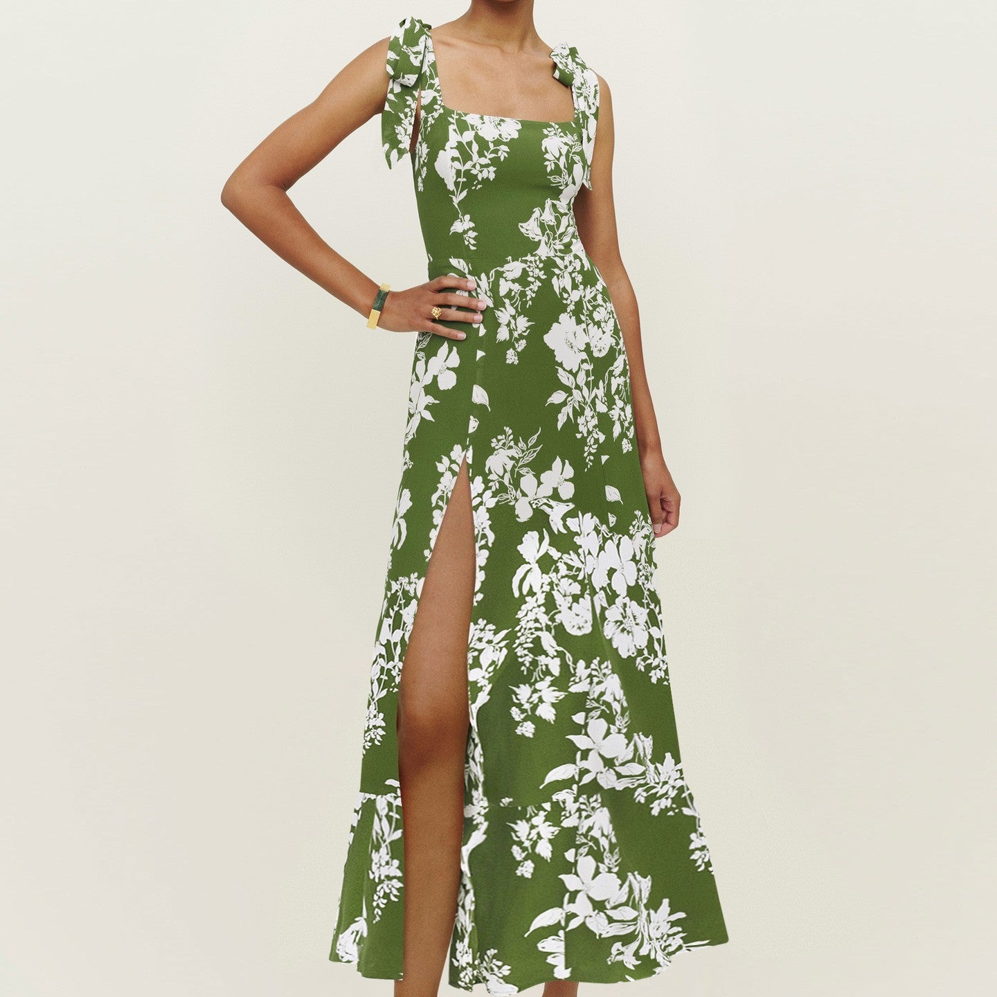 Summer New Women's Halter Strappy Floral Dress
