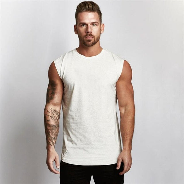 Sleeveless Gym Cotton Tank Top for Men