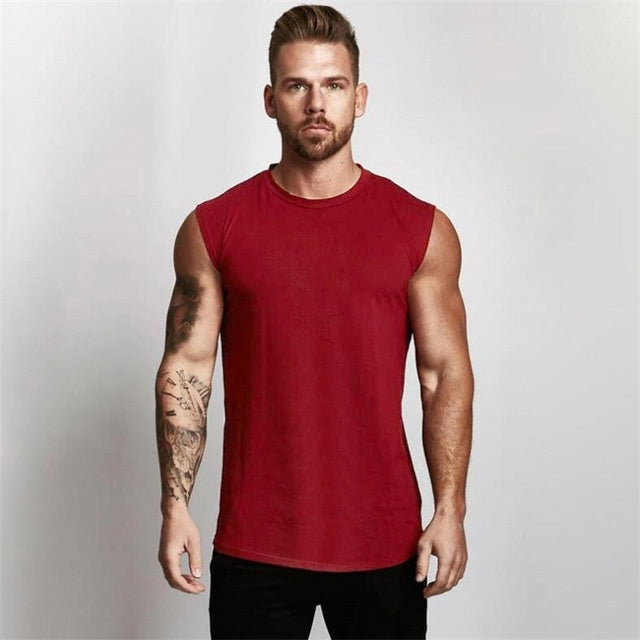 Sleeveless Gym Cotton Tank Top for Men