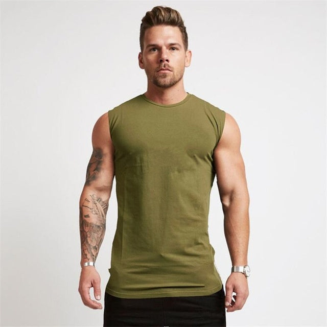 Sleeveless Gym Cotton Tank Top for Men