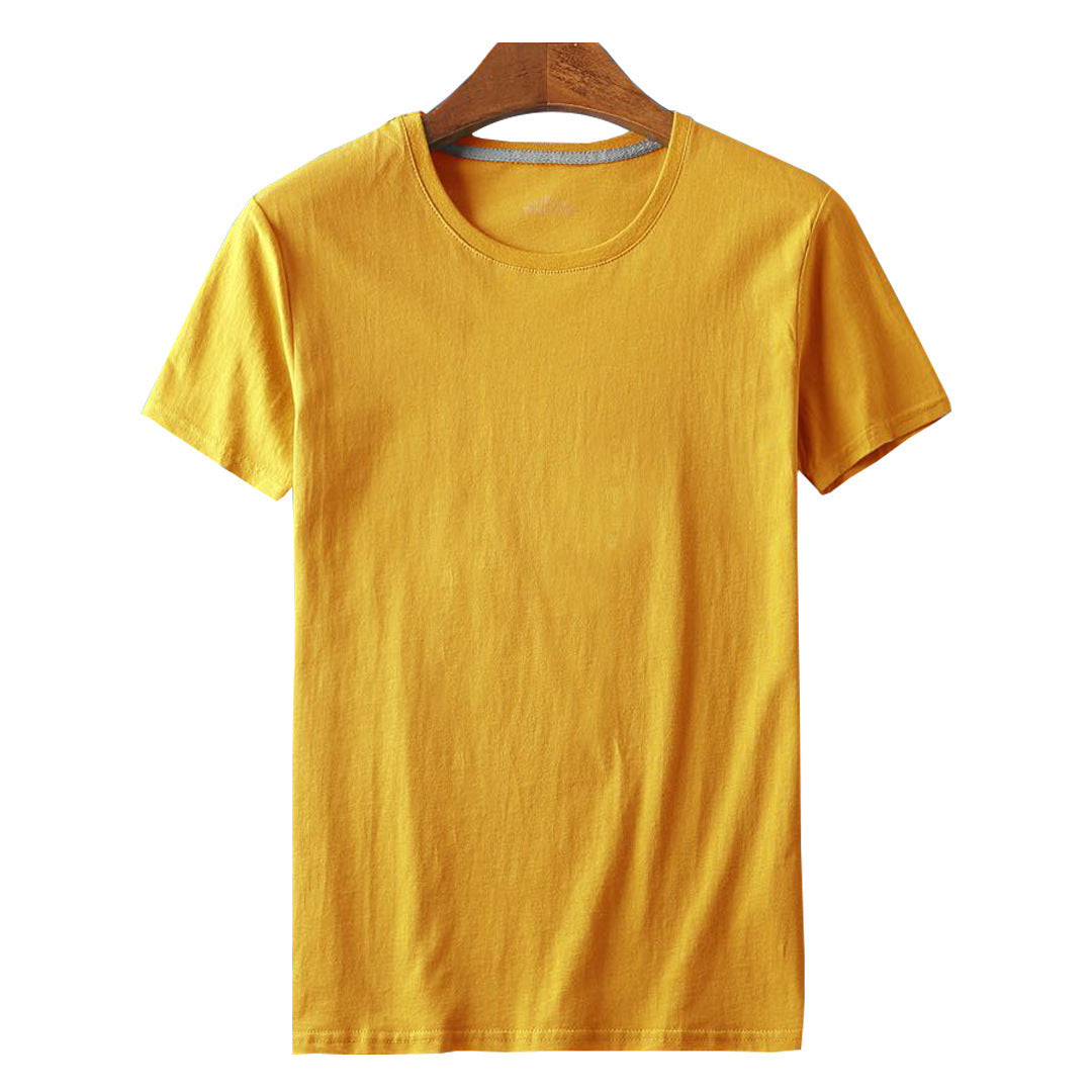 Solid Colour Classic Cotton Short Sleeved T Shirt