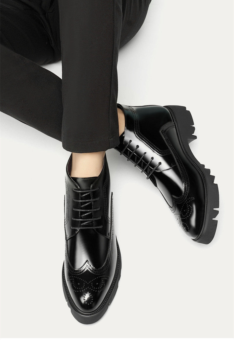 Thick-Soled High-Top Martin Leather Shoes