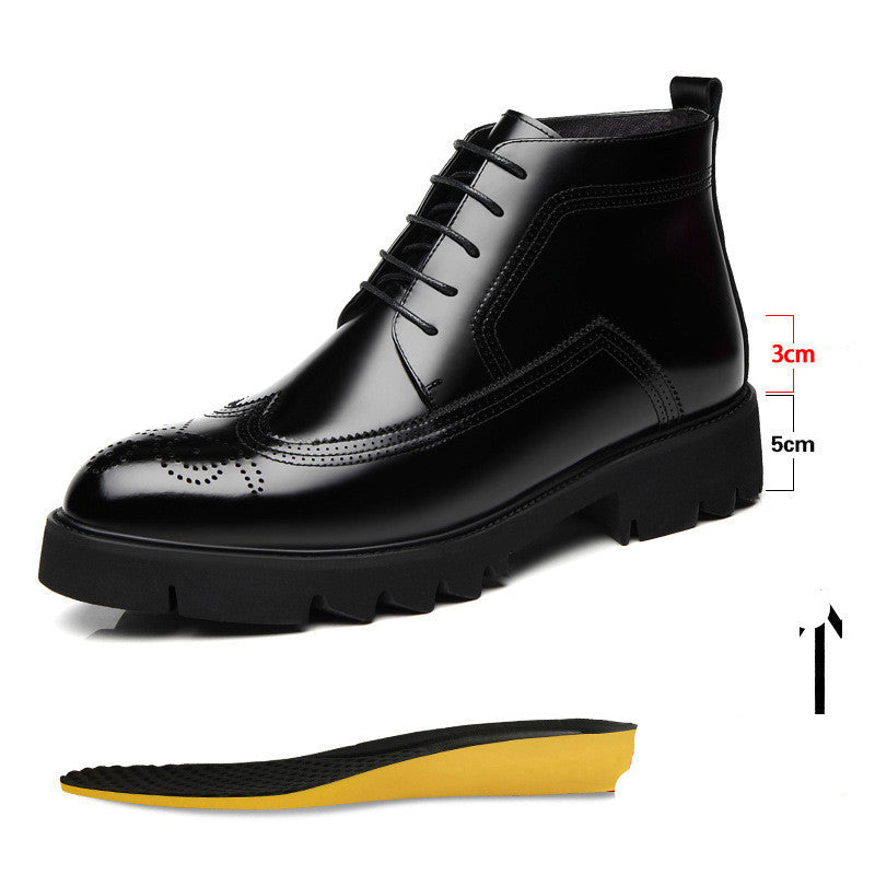 Thick-Soled High-Top Martin Leather Shoes