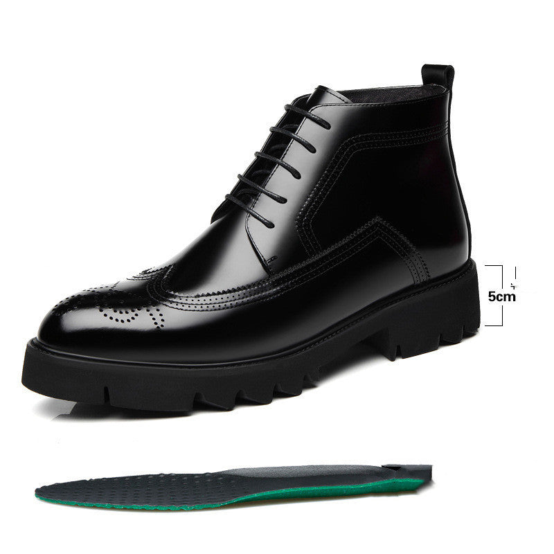 Thick-Soled High-Top Martin Leather Shoes