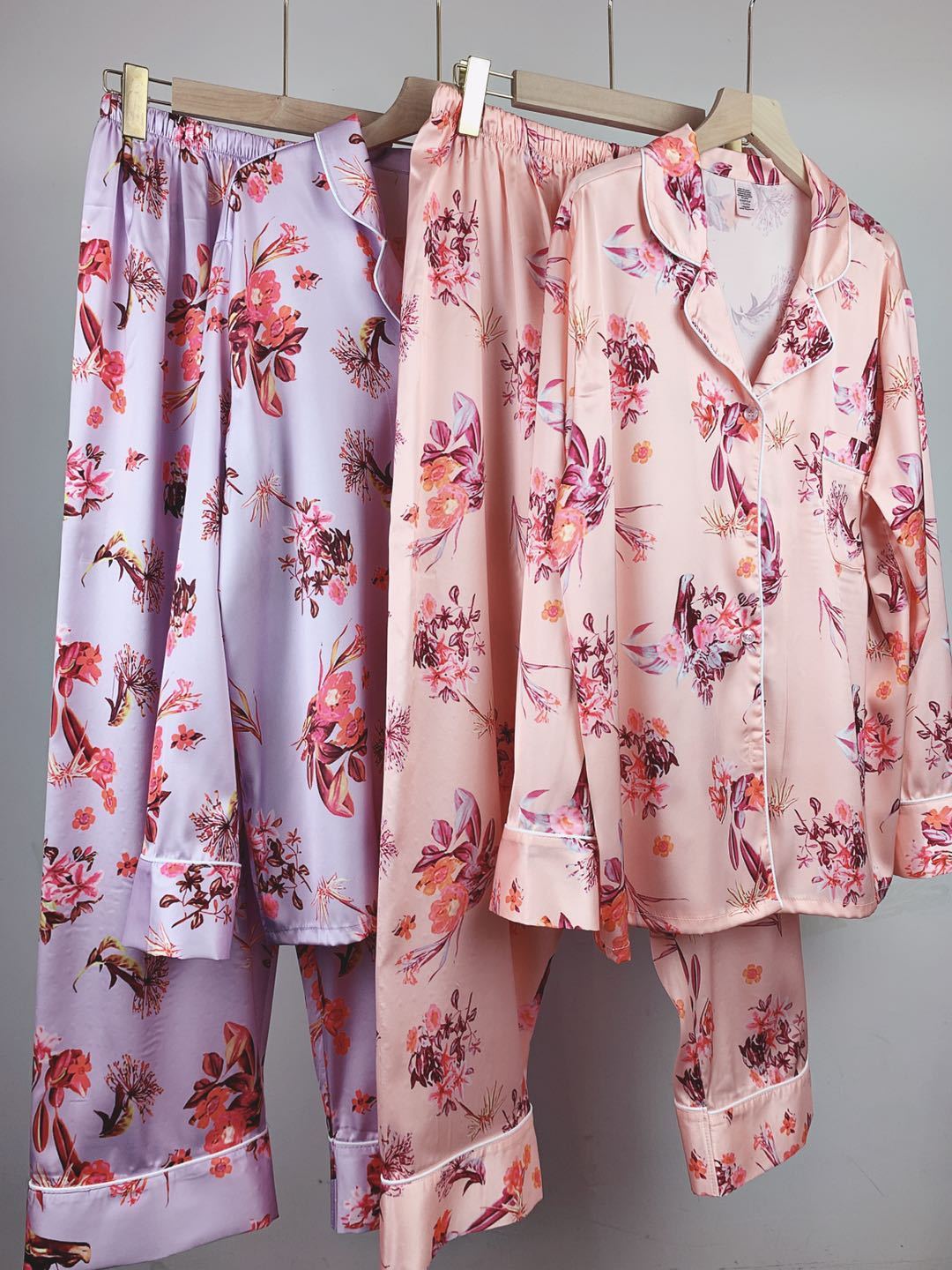 Ice Silk Long-Sleeved Trousers Pyjamas