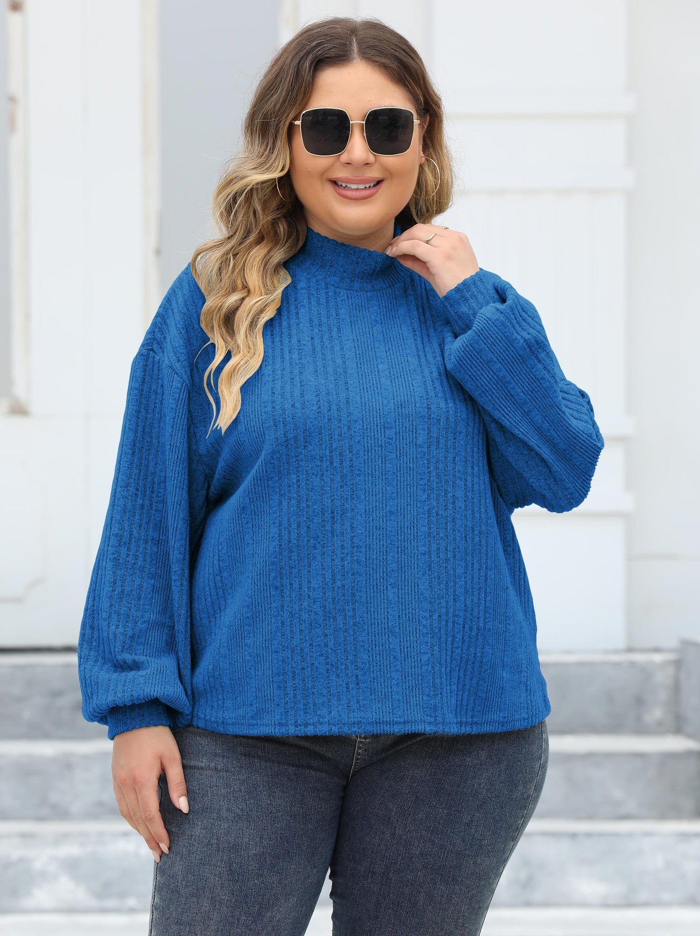 Plus Size Half-turtleneck Top
