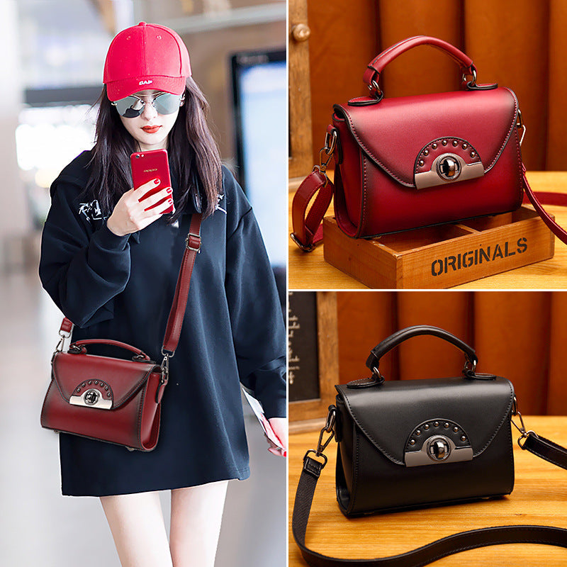 Mini sac à bandoulière vintage en cuir véritable pour femmes intelligentes pour dames