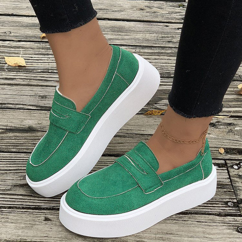 New Casual Platform Round Slip-On Loafers