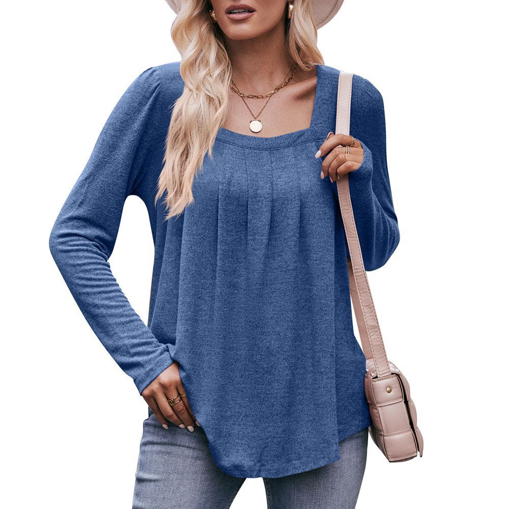Casual Pleated Long Sleeve Top