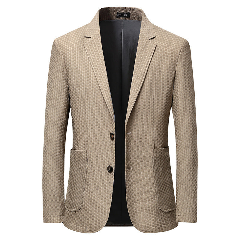 Men's Ammonia Brocade Fabric Plaid Jacquard Suit