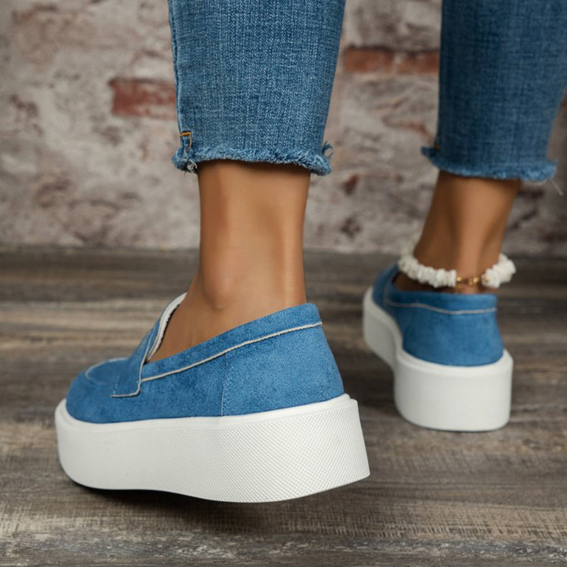 New Casual Platform Round Slip-On Loafers