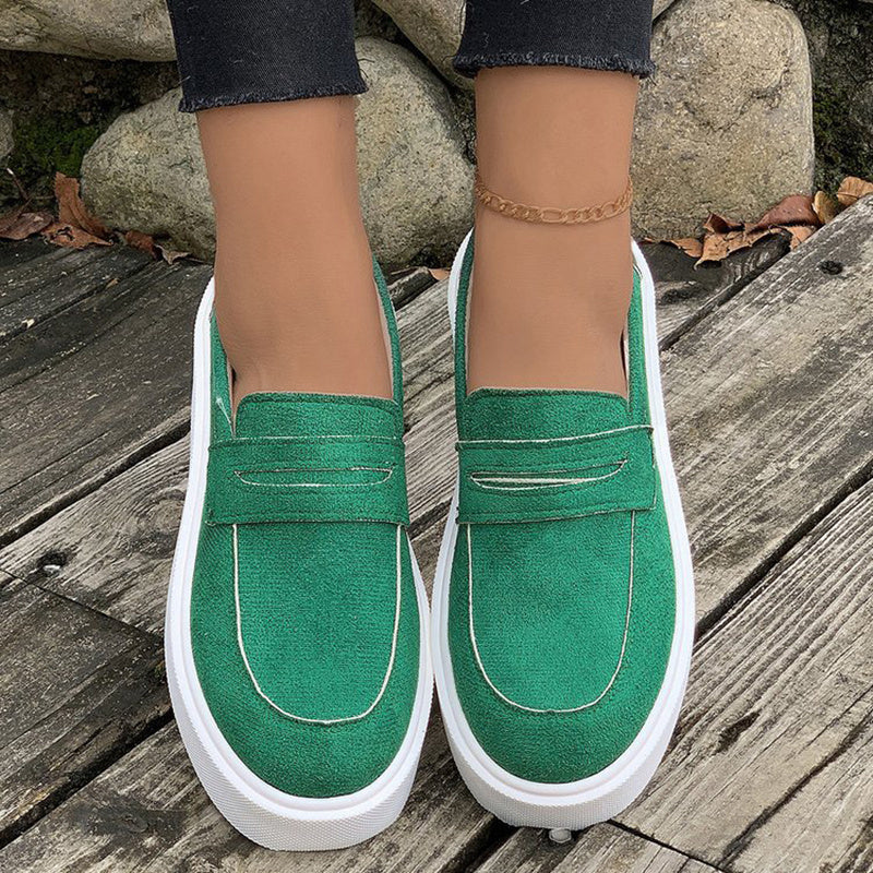 New Casual Platform Round Slip-On Loafers