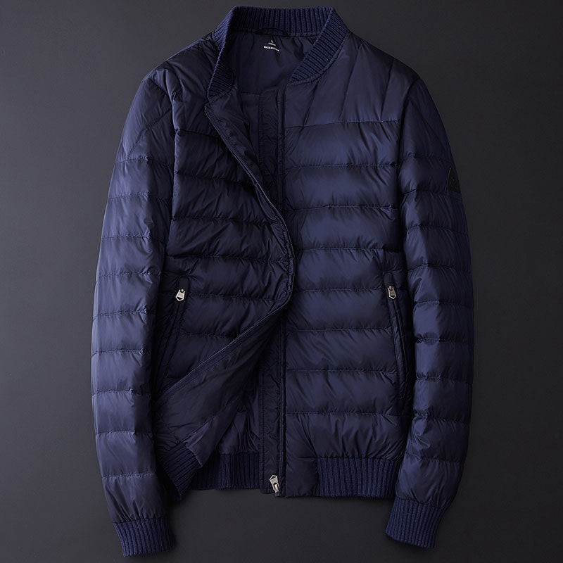 Light Padded Baseball Collar Coat