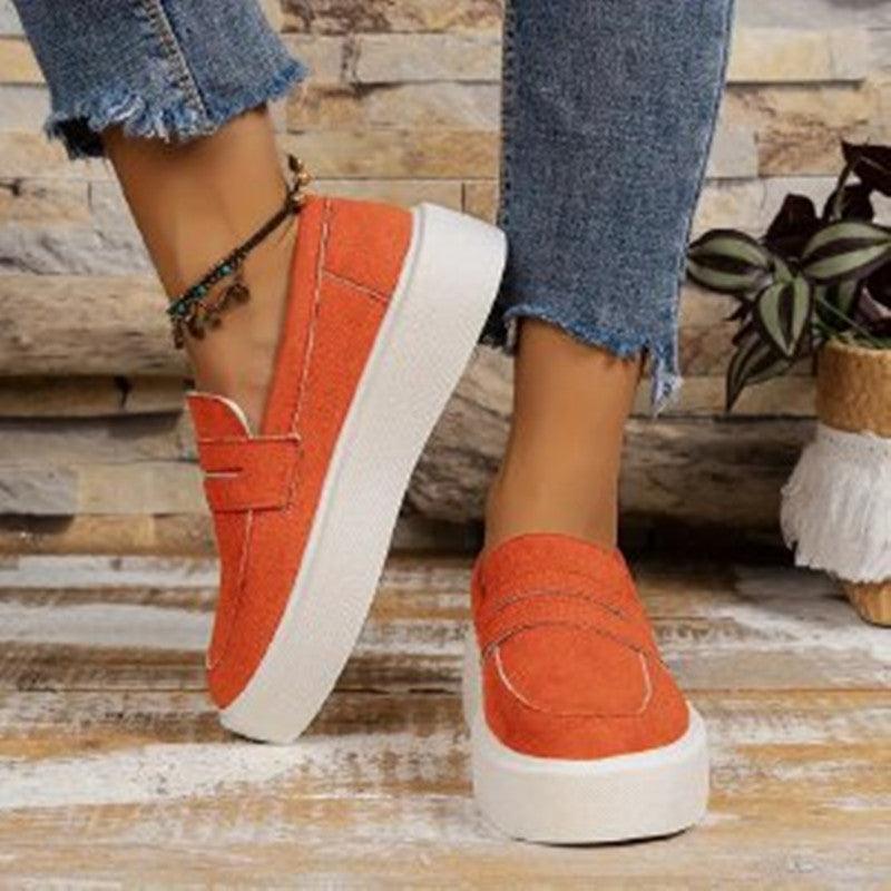 New Casual Platform Round Slip-On Loafers
