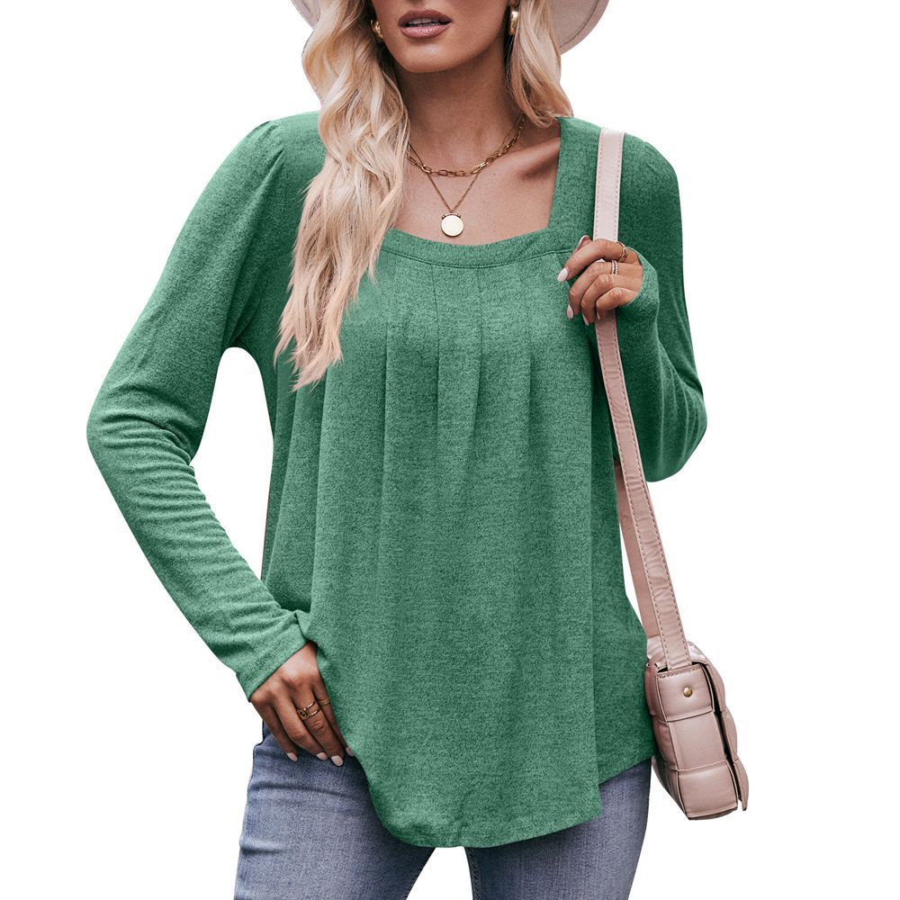 Casual Pleated Long Sleeve Top