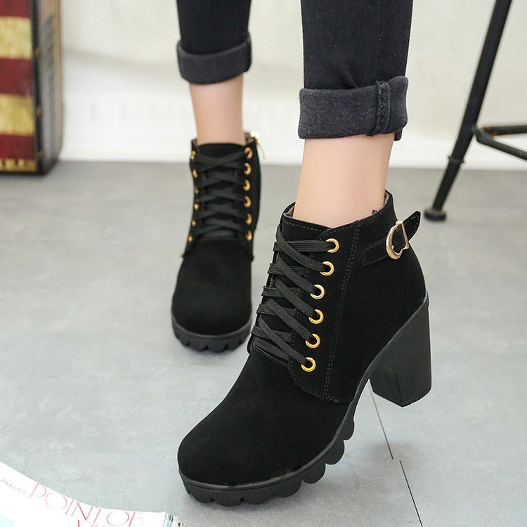 Chunky Block Heel Ankle Boots