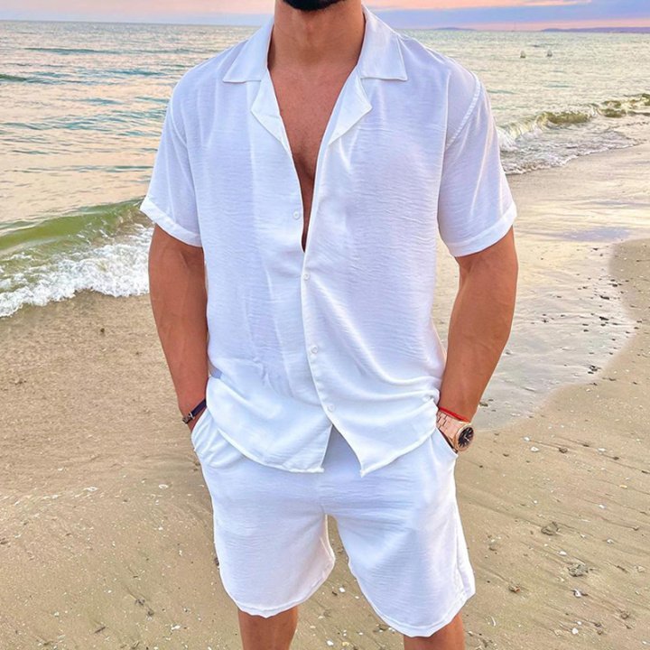 Casual Loose Men's Shorts Short Sleeve Suit