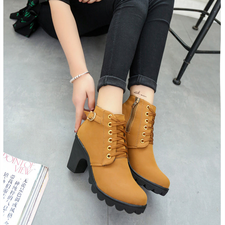 Chunky Block Heel Ankle Boots