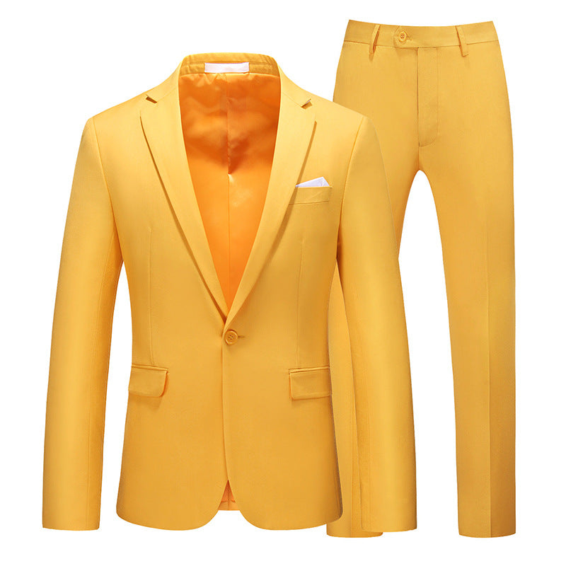 Multi-Color Slim Fit Two-piece Suit