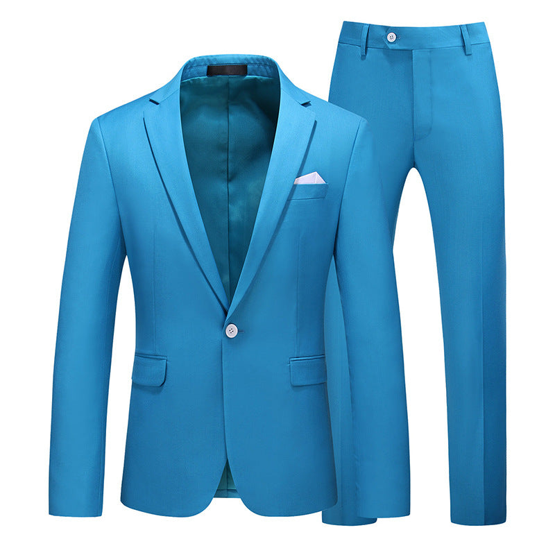 Multi-Color Slim Fit Two-piece Suit