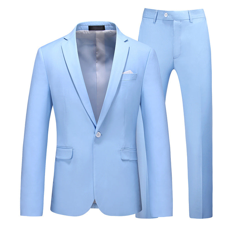 Multi-Color Slim Fit Two-piece Suit