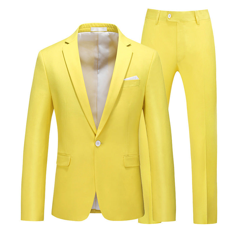 Multi-Color Slim Fit Two-piece Suit