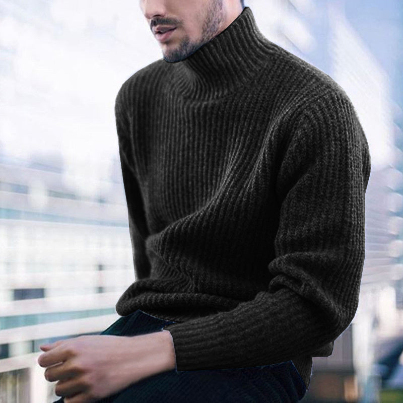 Turtle Neck Long Sleeve Knitted Sweater