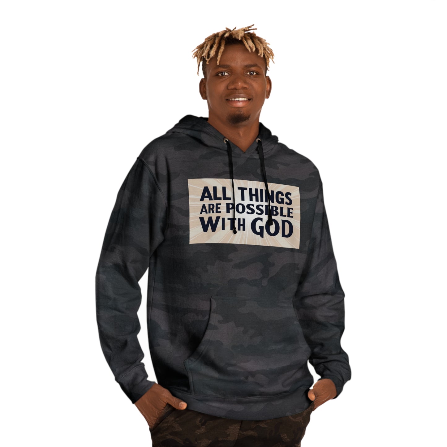 All Things Are Possible Unisex Camo Hoodie