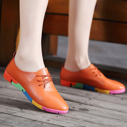 Trendy Casual Rubber-Soled Leather Shoes