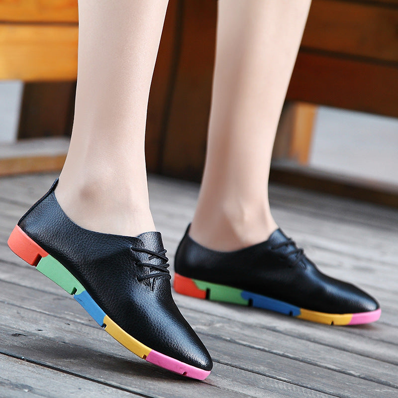 Trendy Casual Rubber-Soled Leather Shoes