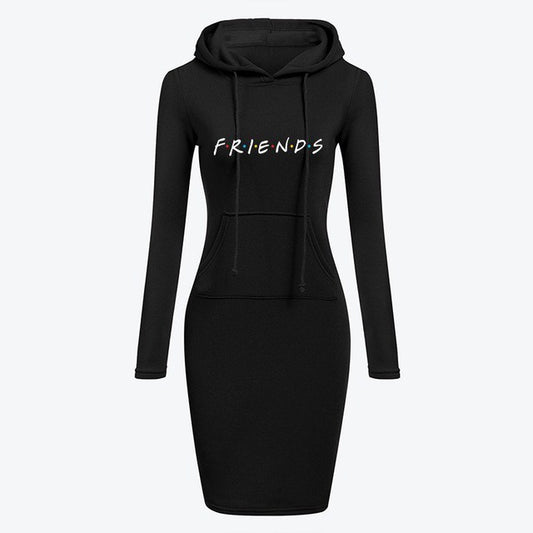 Women's Long-Sleeved Hooded Dress