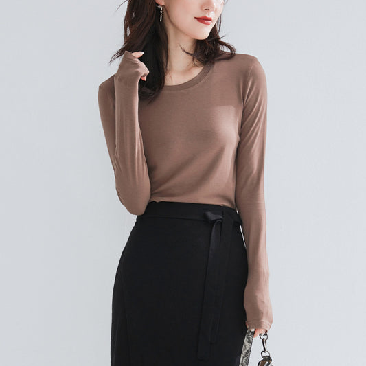 Basic Crew Neck Viscose Top