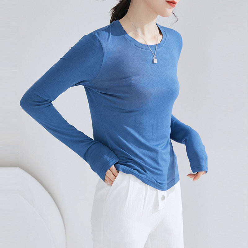 Basic Crew Neck Viscose Top