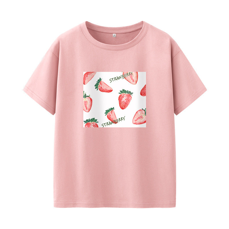 Fruit Patterned Short Sleeved T Shirt