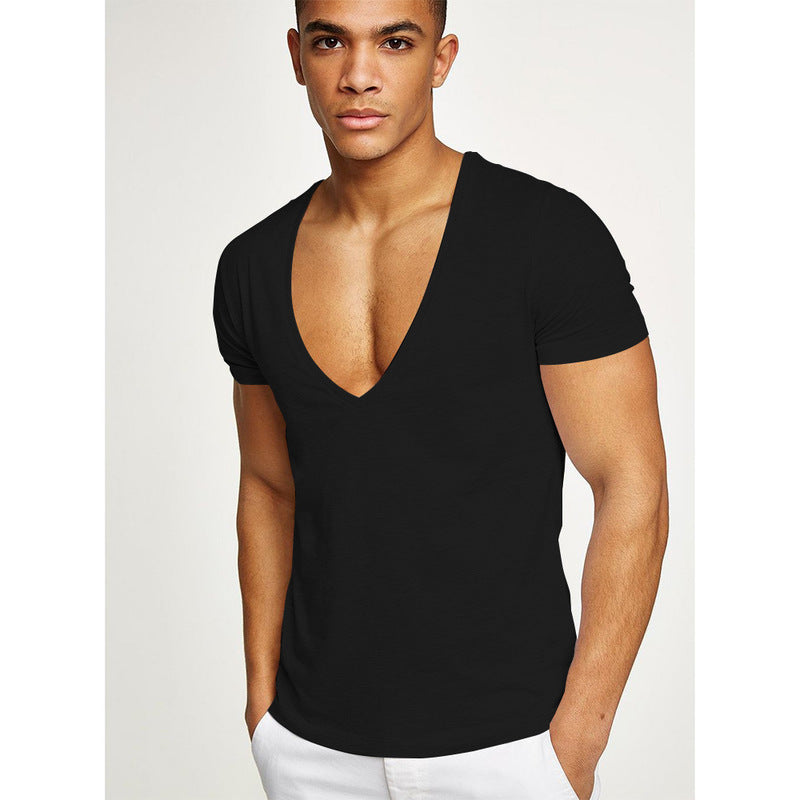 Summer Deep V Neck Short Sleeve T-shirt