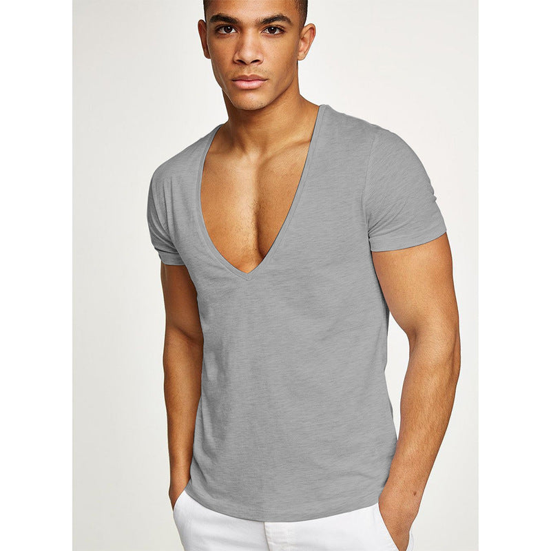 Summer Deep V Neck Short Sleeve T-shirt