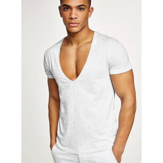 Summer Deep V Neck Short Sleeve T-shirt