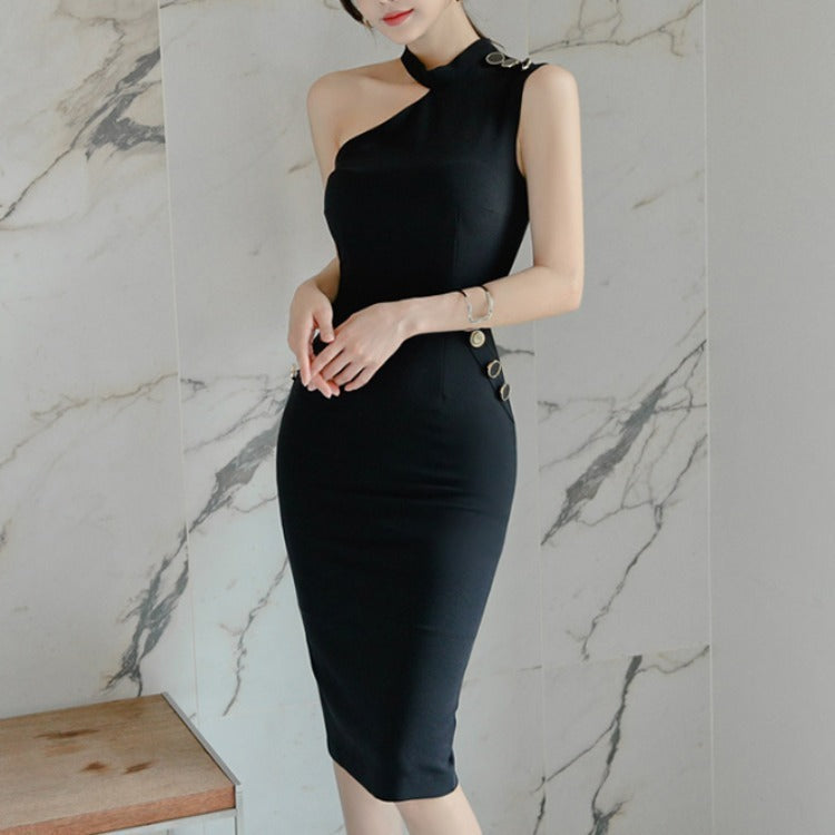 Ladies' Body-Fitting Hanging Neck Dress