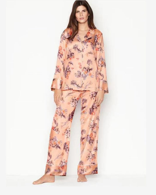 Ice Silk Long-Sleeved Trousers Pyjamas