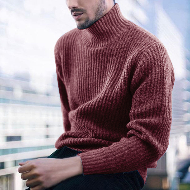 Turtle Neck Long Sleeve Knitted Sweater