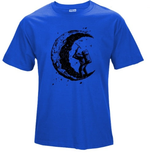 Digging The Moon Print Casual T Shirt