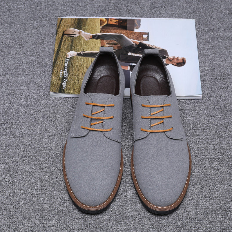 Solid Colour Suede Leather Shoes