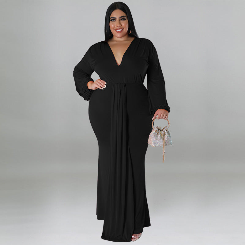 Women's Long Sleeve Pleated Dress