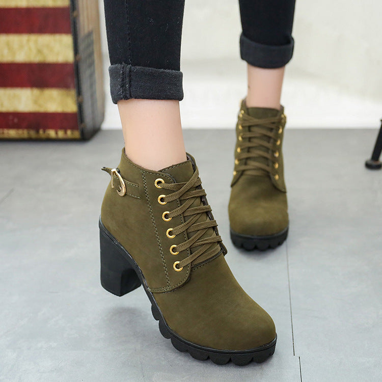 Chunky Block Heel Ankle Boots