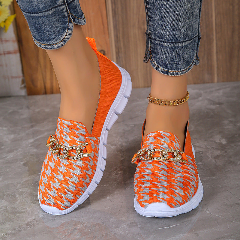 Summer Casual Print Chain Mesh Breathable Shoes