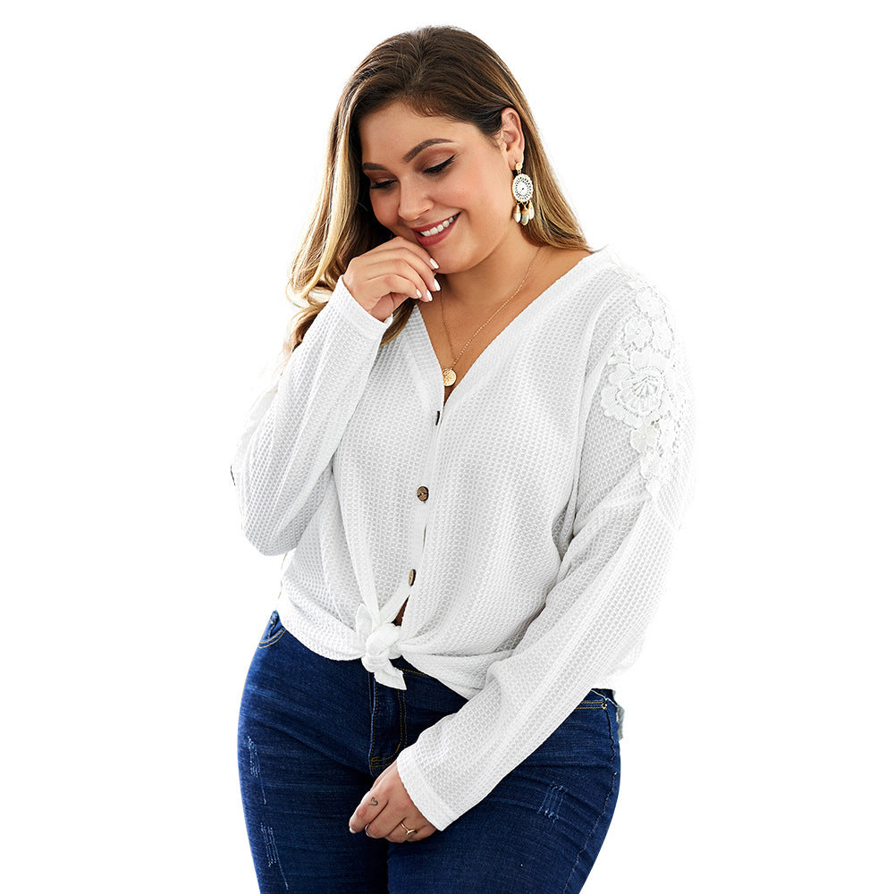 New Design Knitted Shirts For Plus-Sized Women