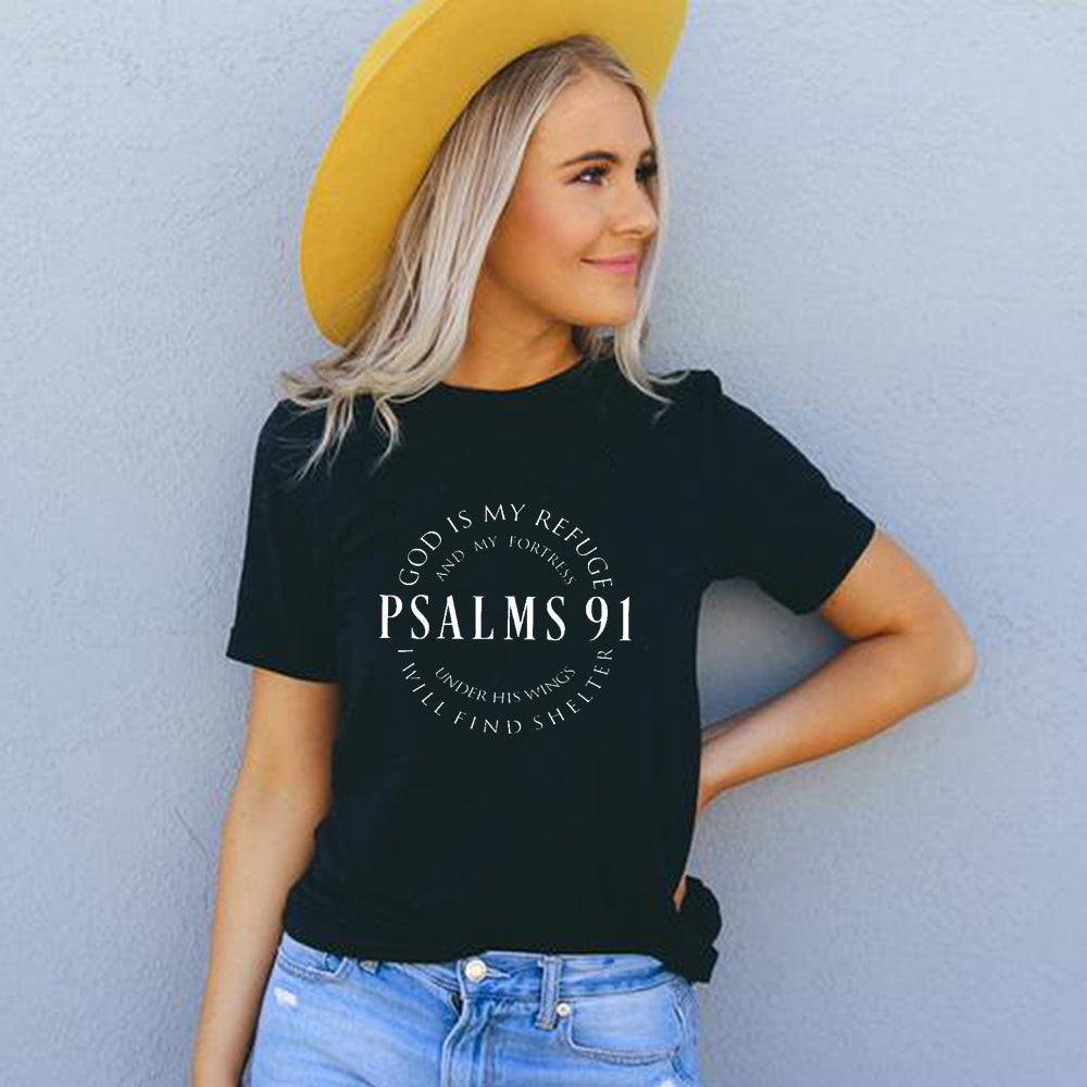 God Is My Refuge Psalms 91 Christian T-shirts