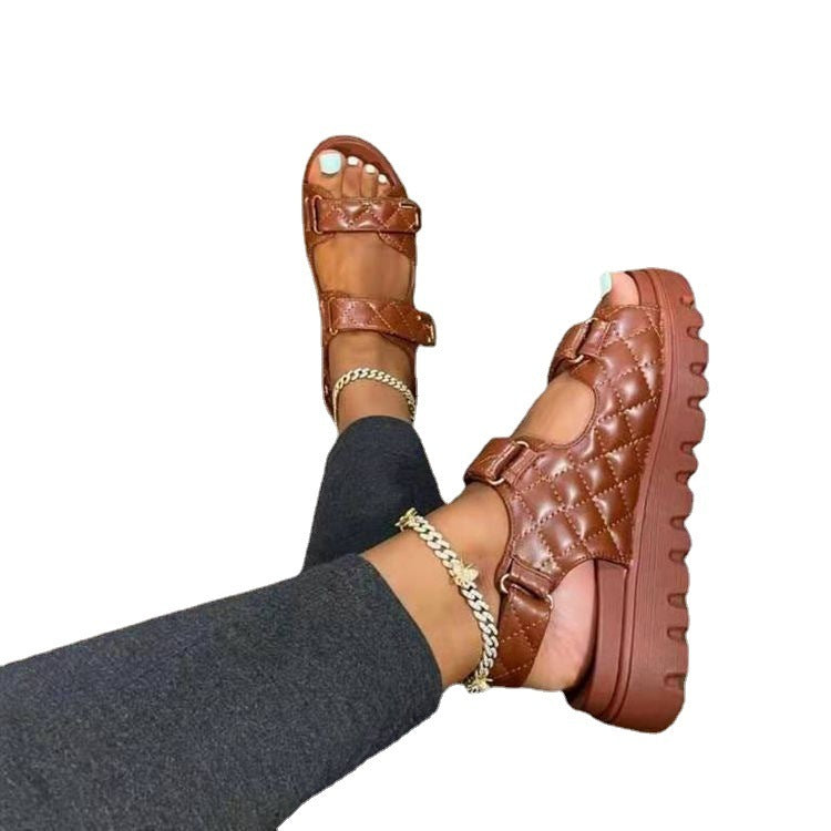 Trendy Velcro Platform Sandals