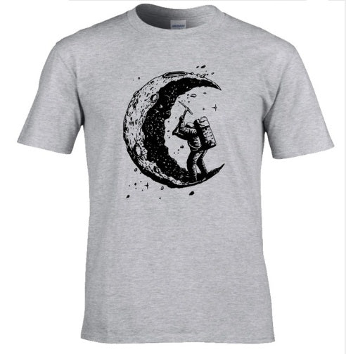 Digging The Moon Print Casual T Shirt